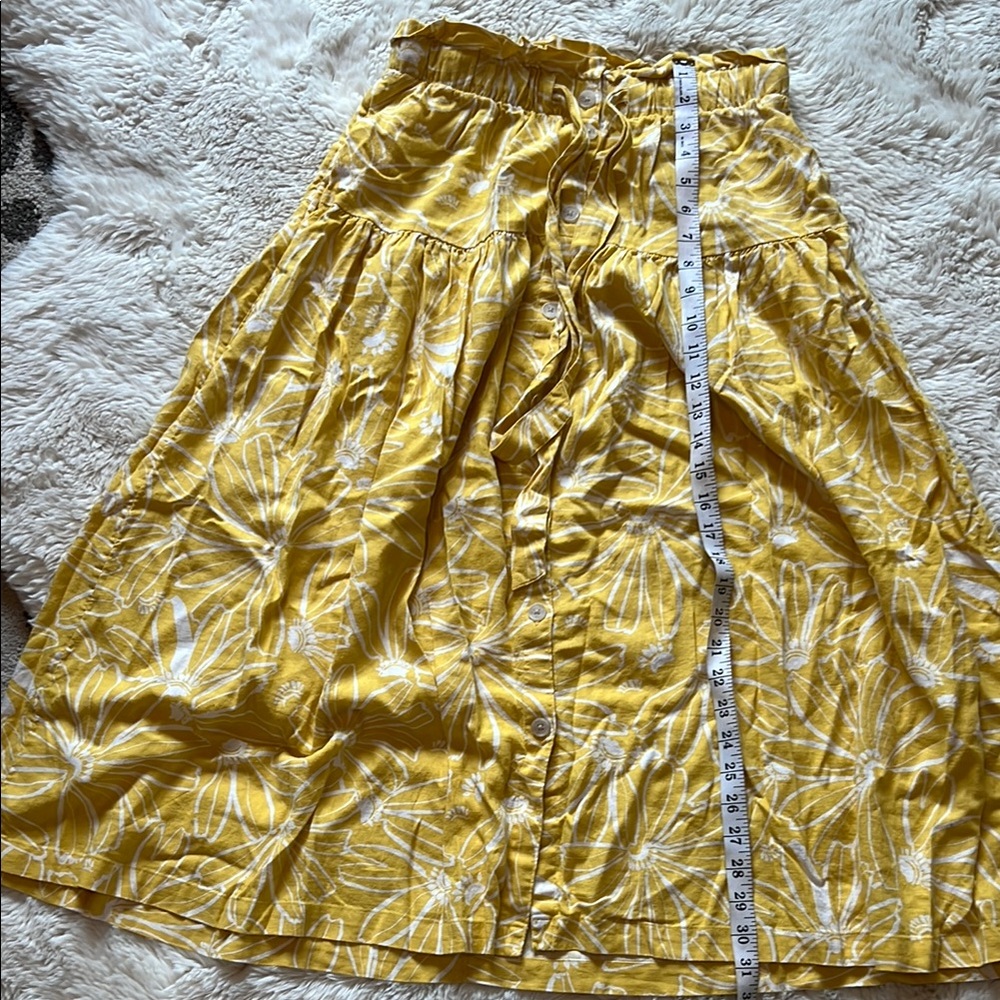 Universal Thread Gold Pleated Midi Skirt Resort Wear